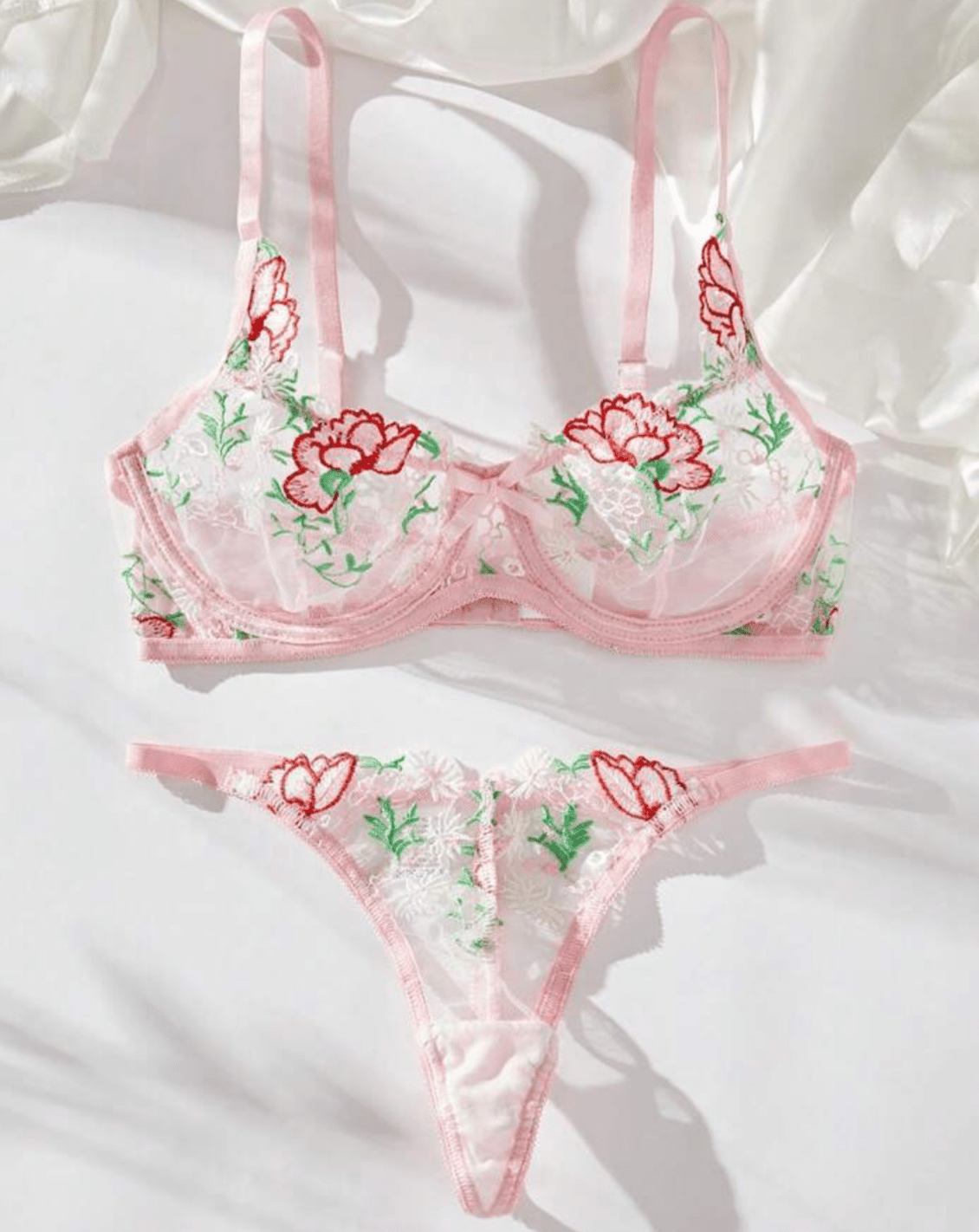 soft pink lingerie set