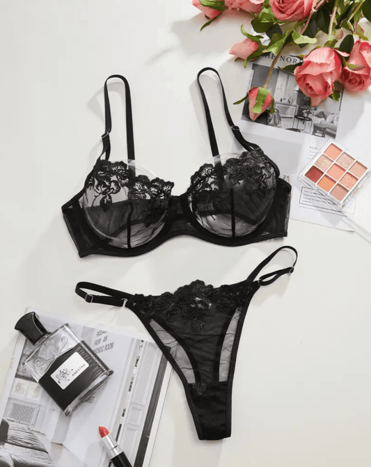 black lingerie sheer