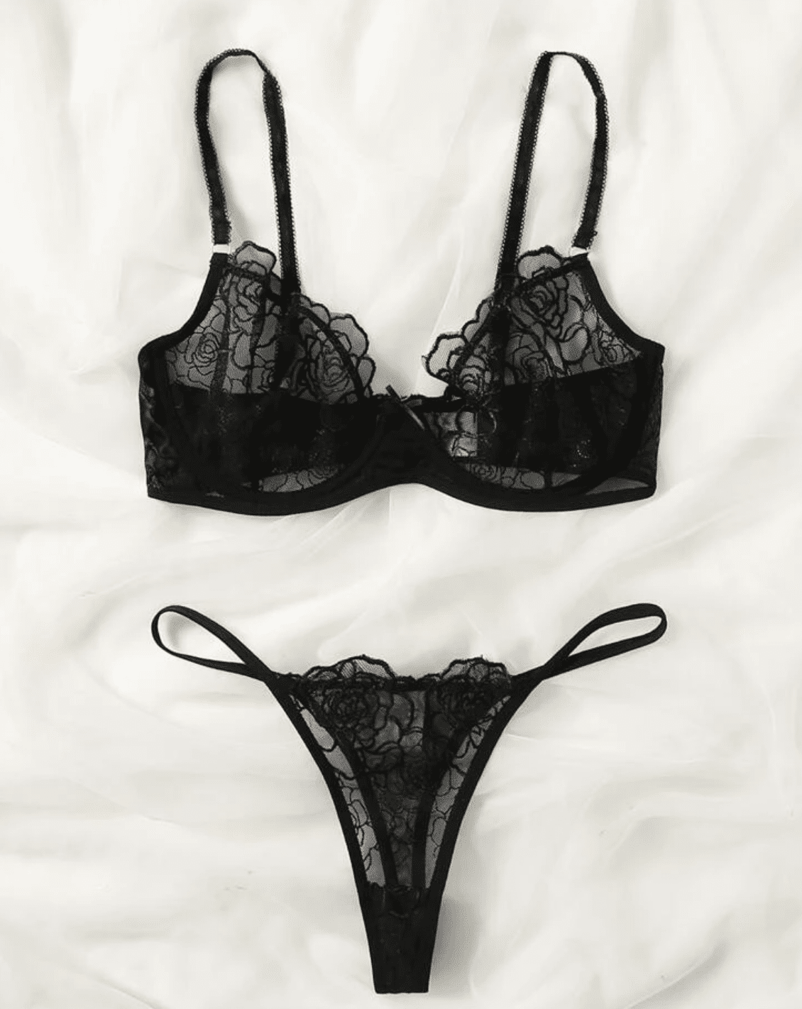 black lingerie bralette