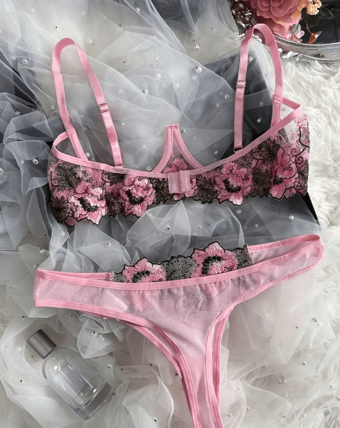 pink lingerie set sexy