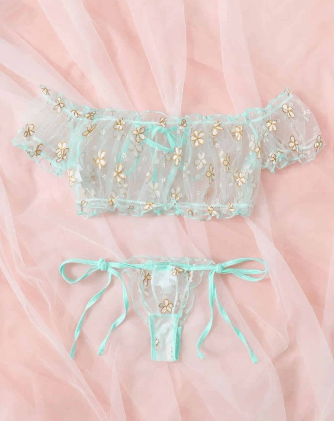 sheer lingerie blue