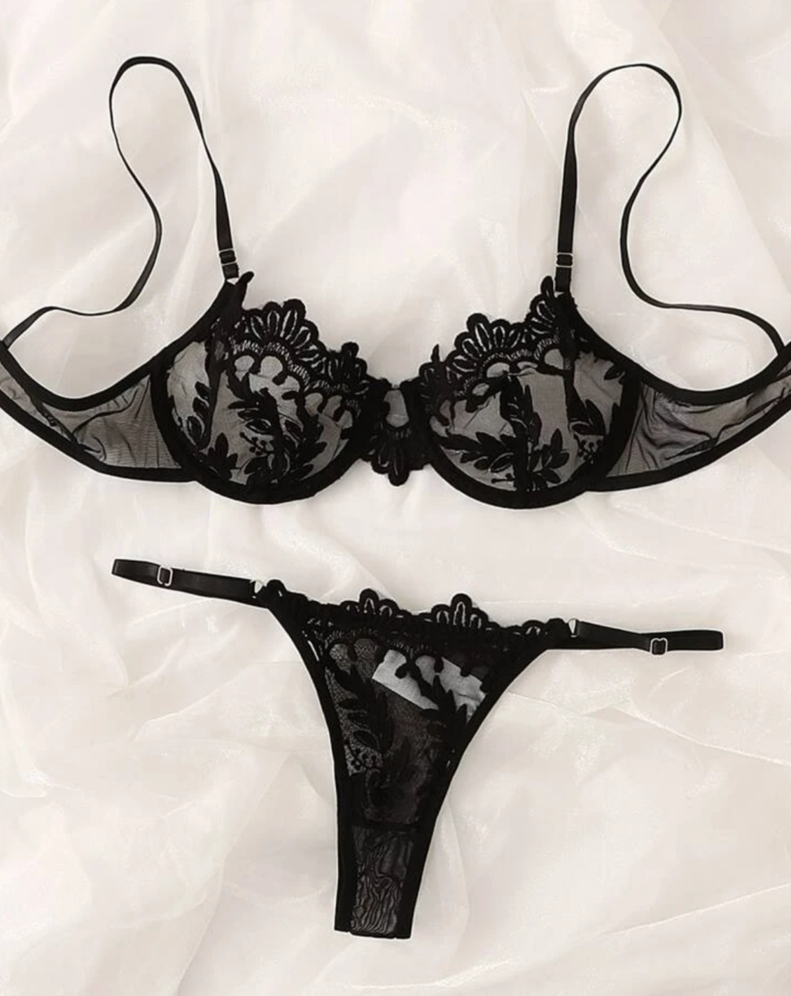 black lingerie see through sexy