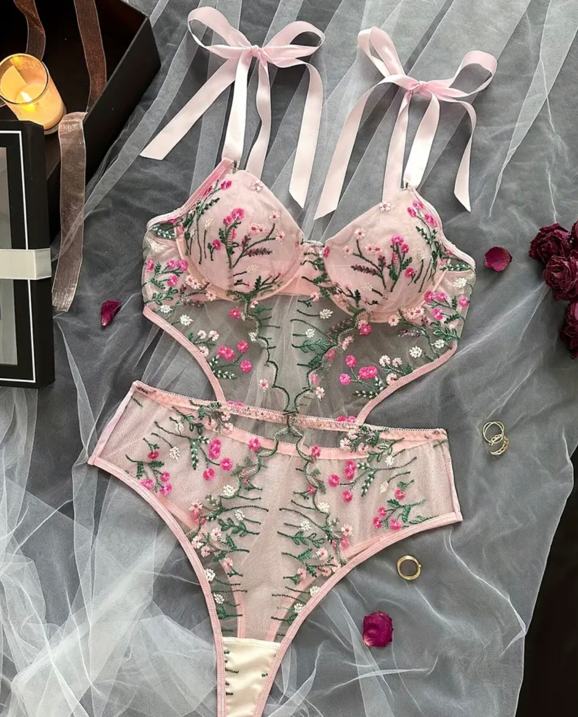 Pink bodysuit see through