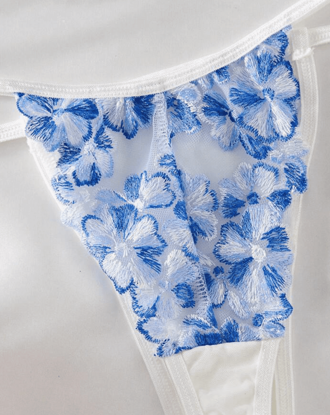 blue floral thong