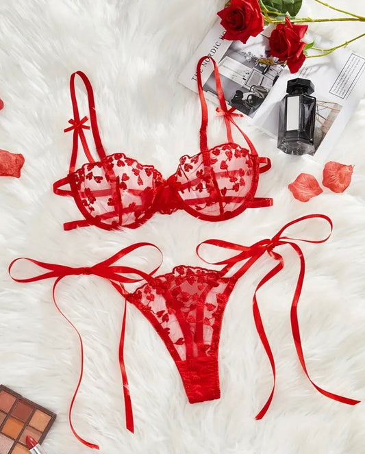 red lingerie set