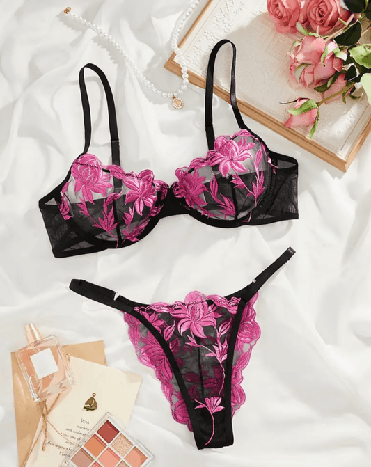 pink lingerie sexy set