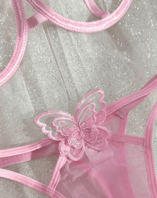 pink butterfly thong