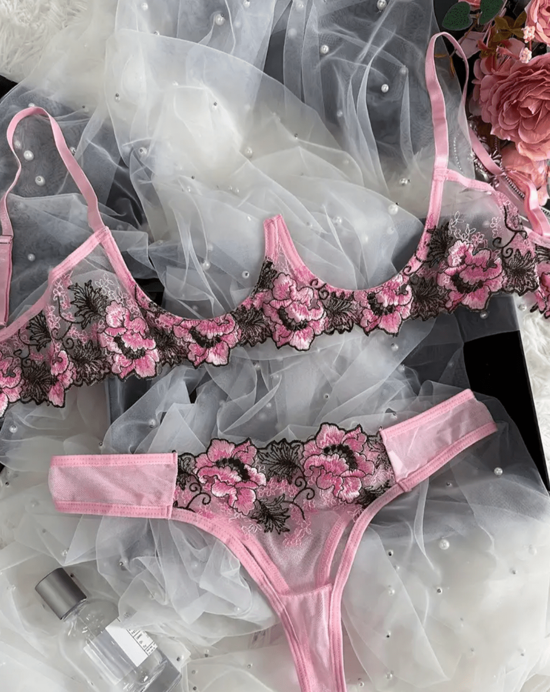 open cup bra pink