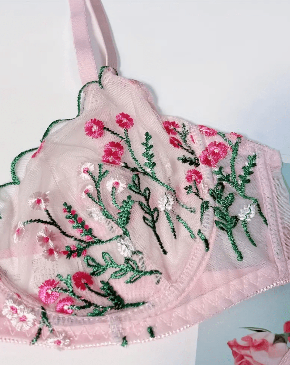pink lingerie bralette