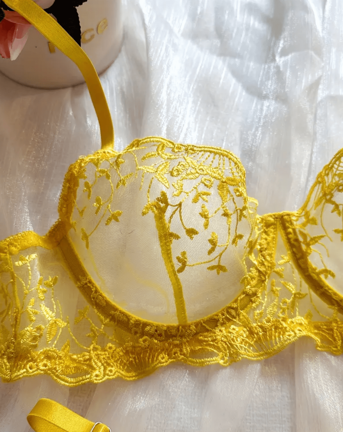 yellow brassiere lingerie