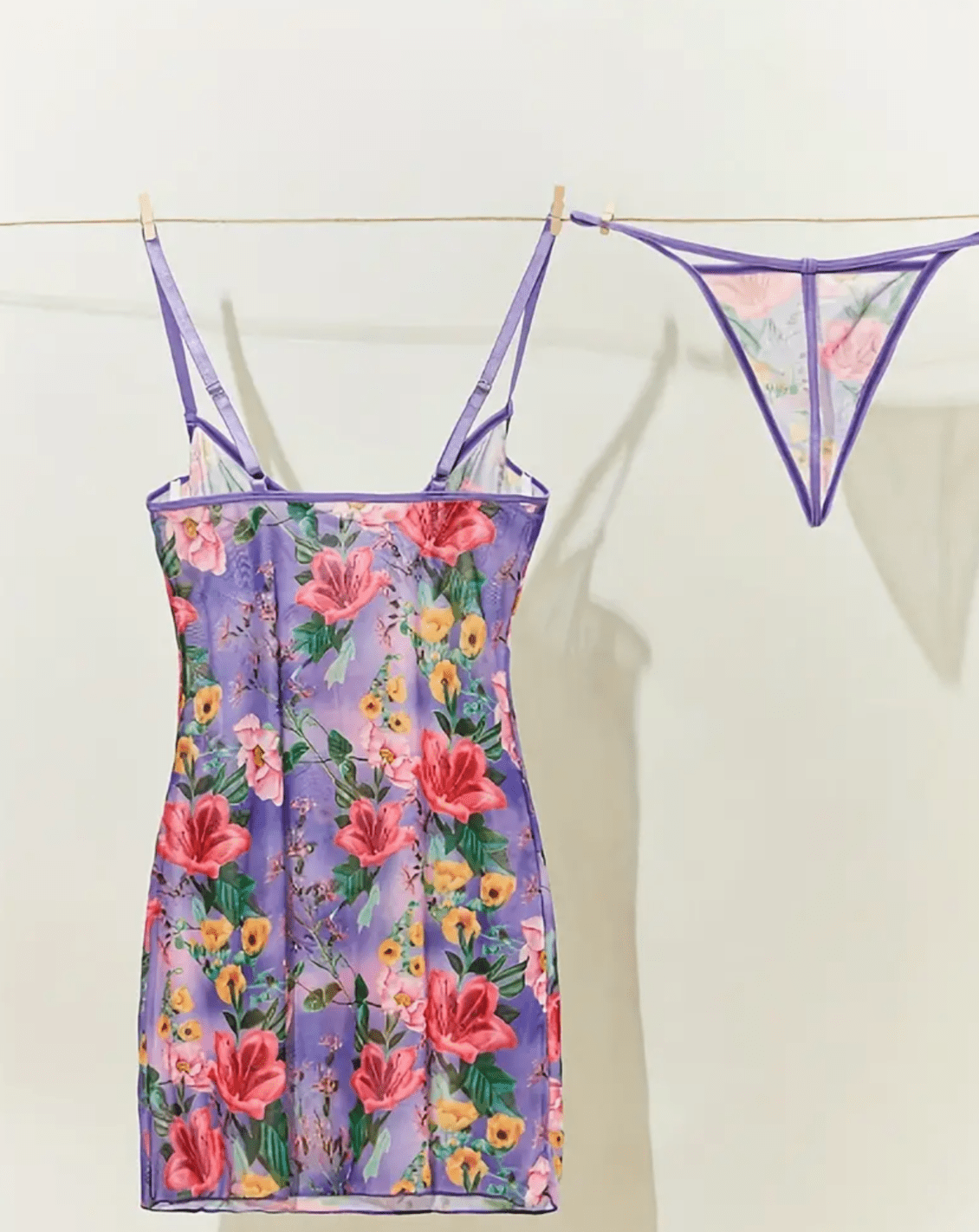 purple lingerie dress see through