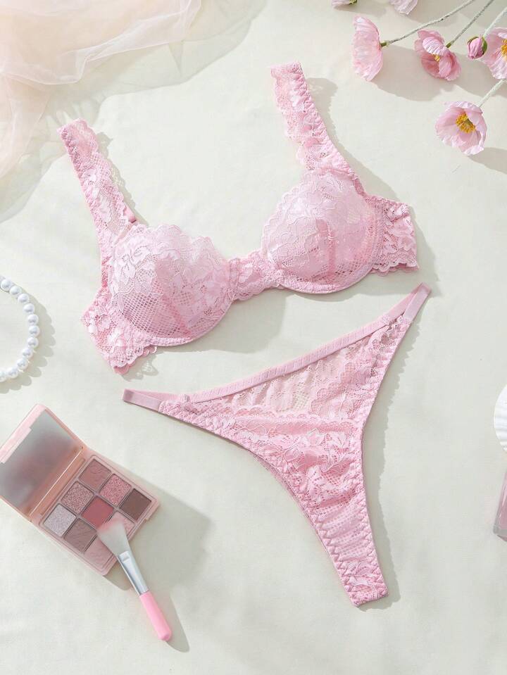 soft pink lingerie set