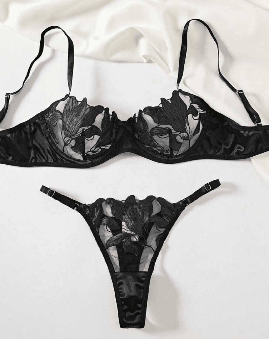 black lingerie classy set