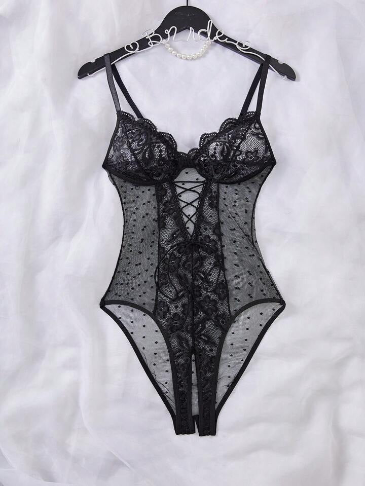 Black Lingerie Lace Bodysuit sexy