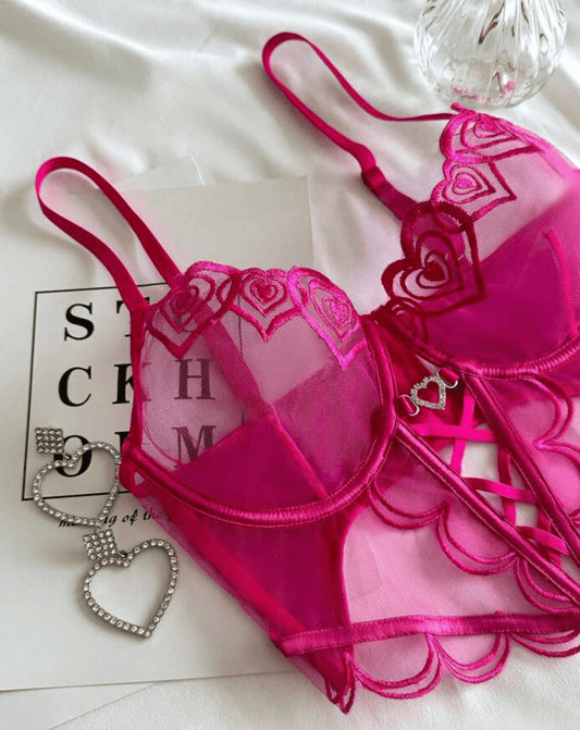 pink corset see through