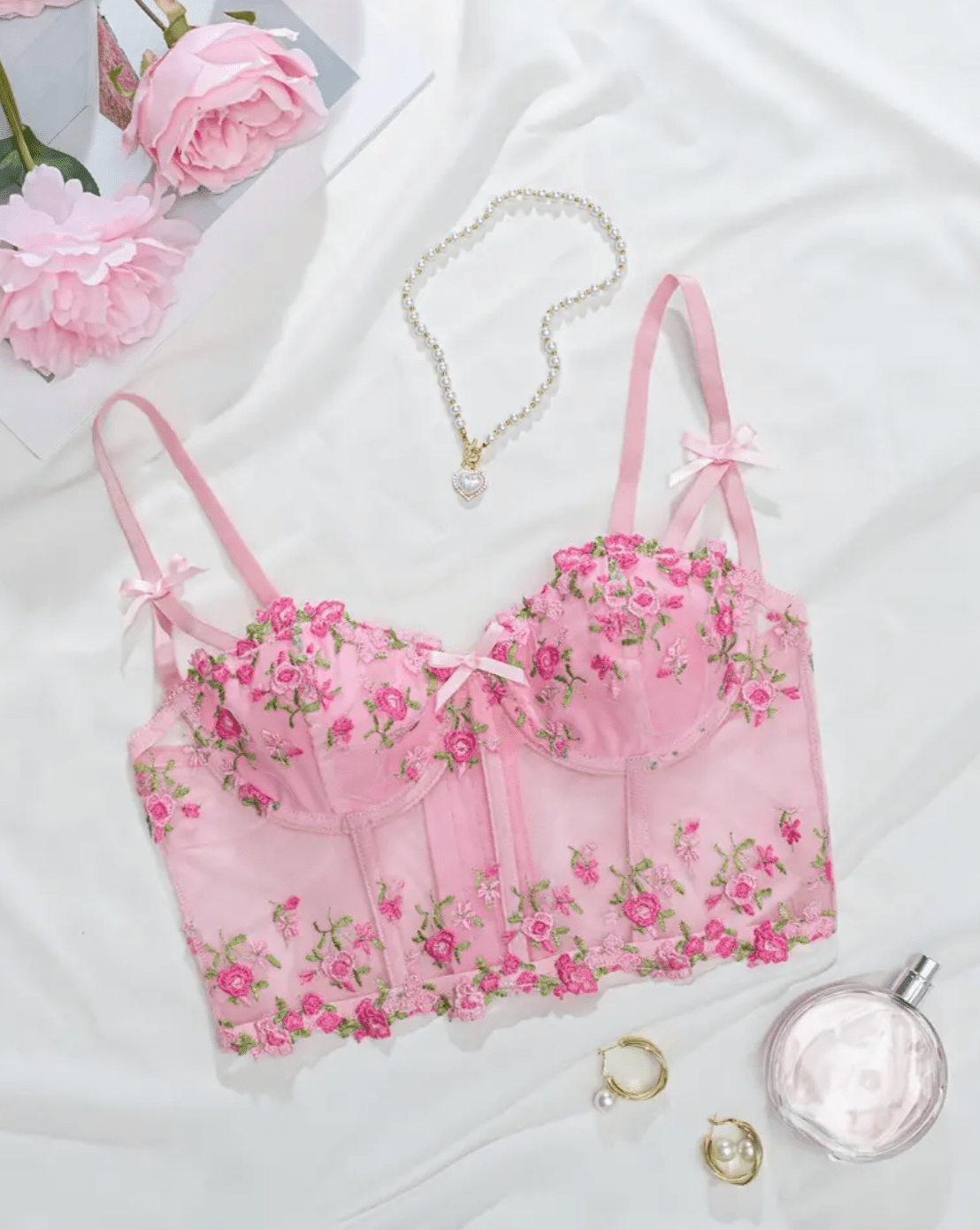 pink bralette top
