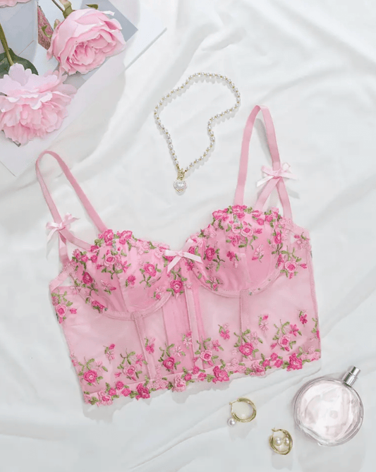 pink bralette top