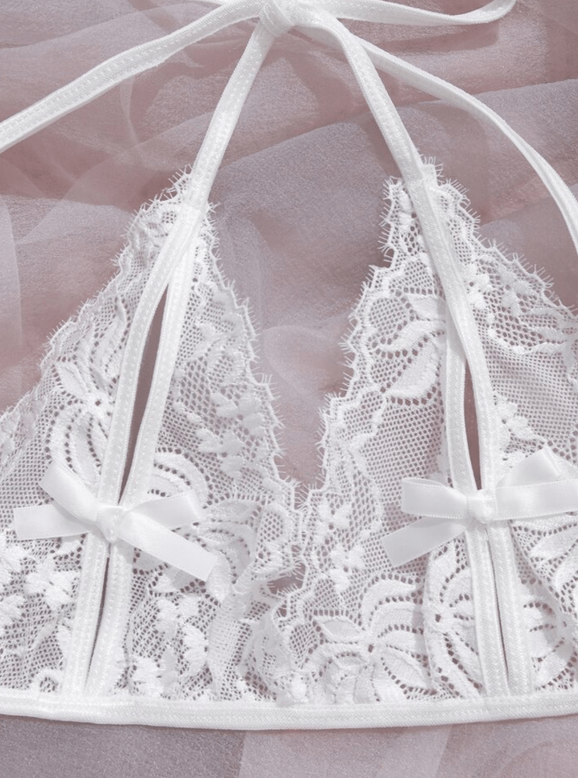 white lace bra
