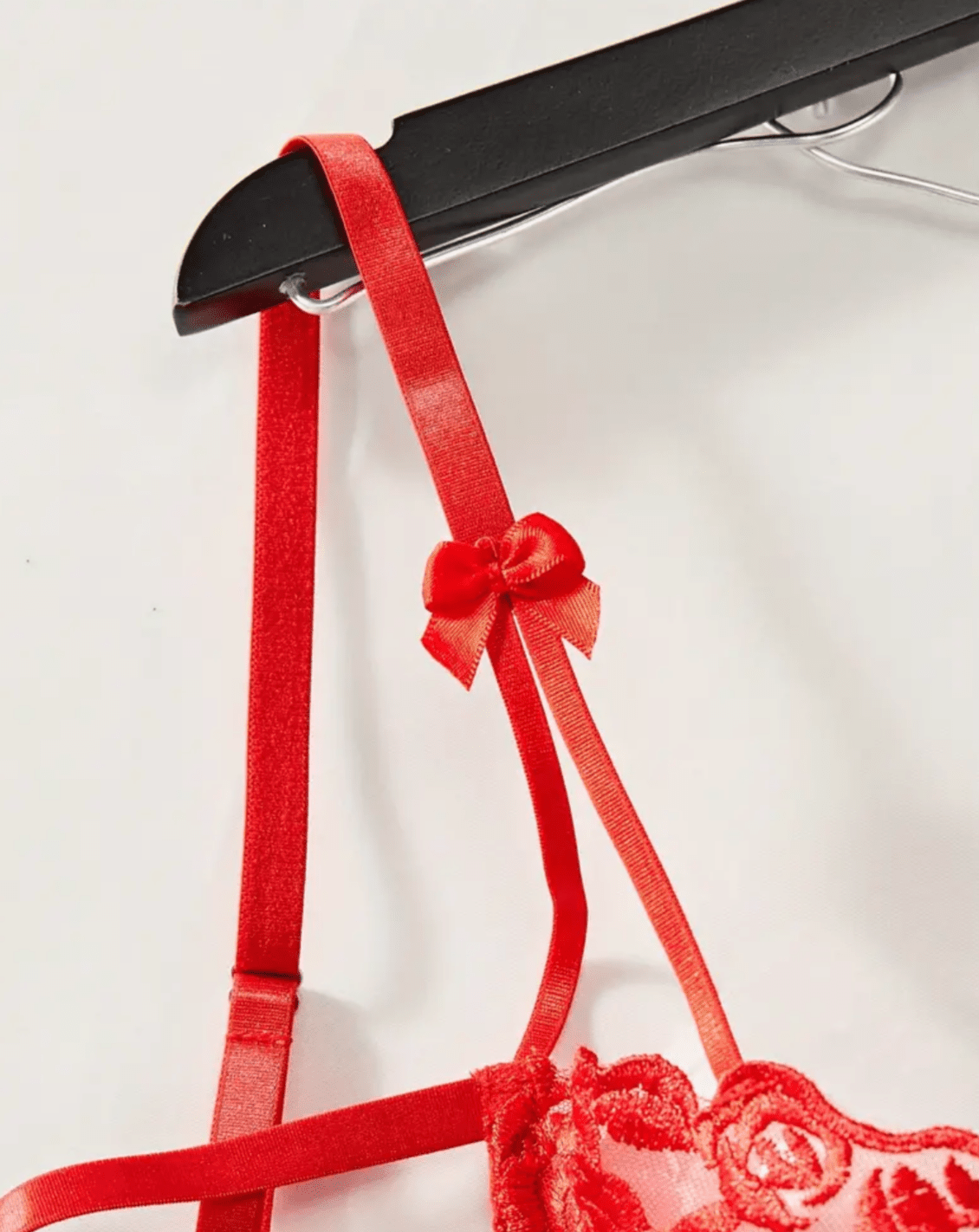 red lingerie bra strap lace