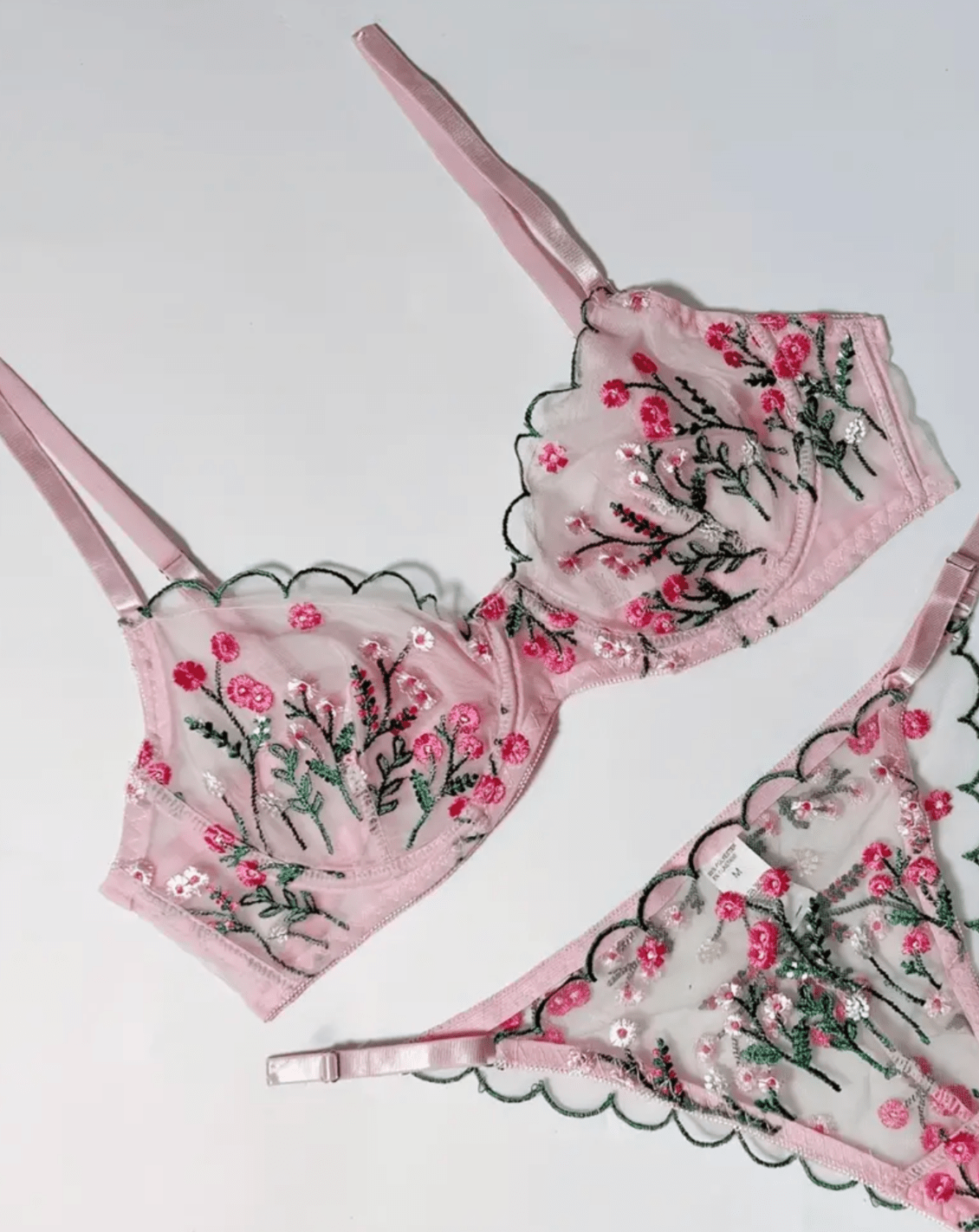 pink lingerie see through