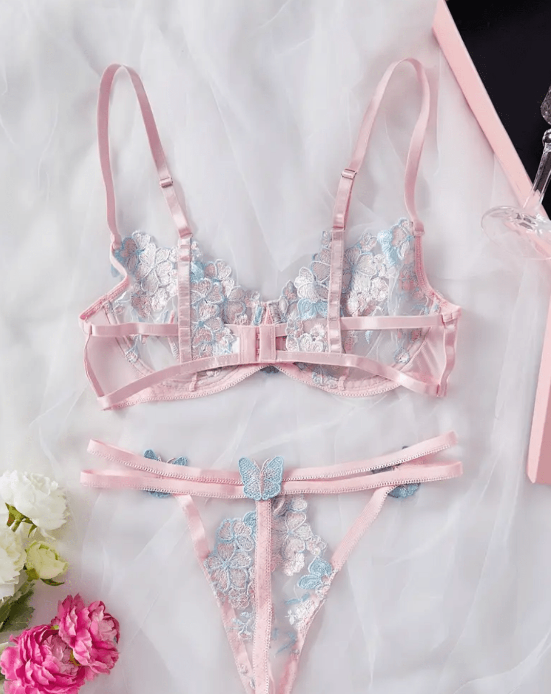 pink lingerie back