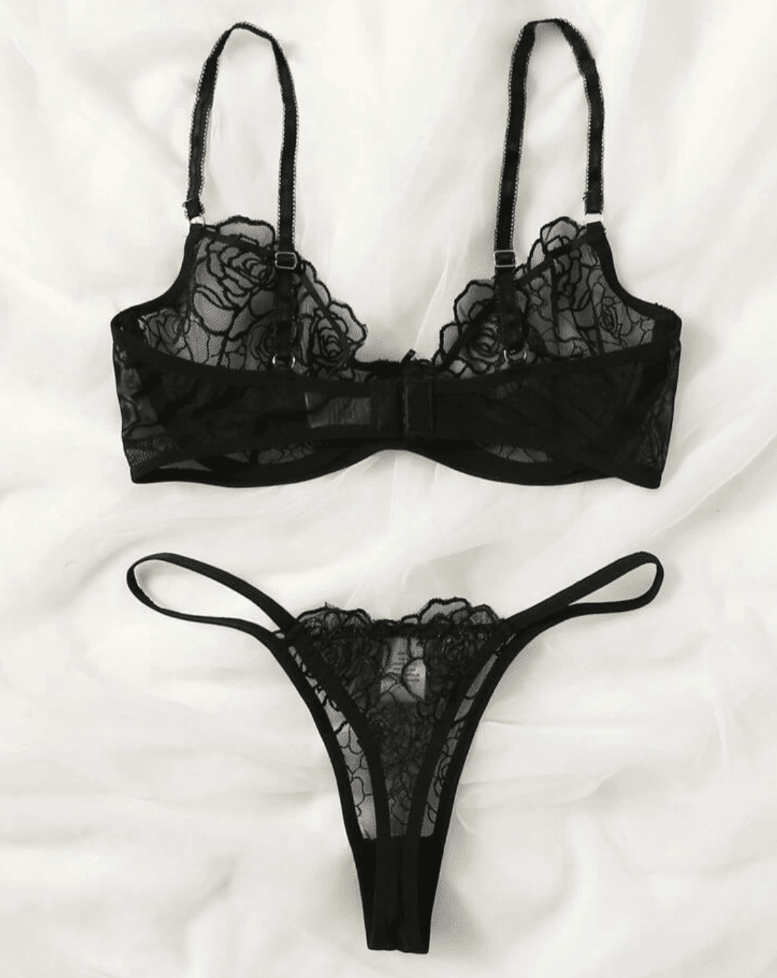 black lingerie set sheer