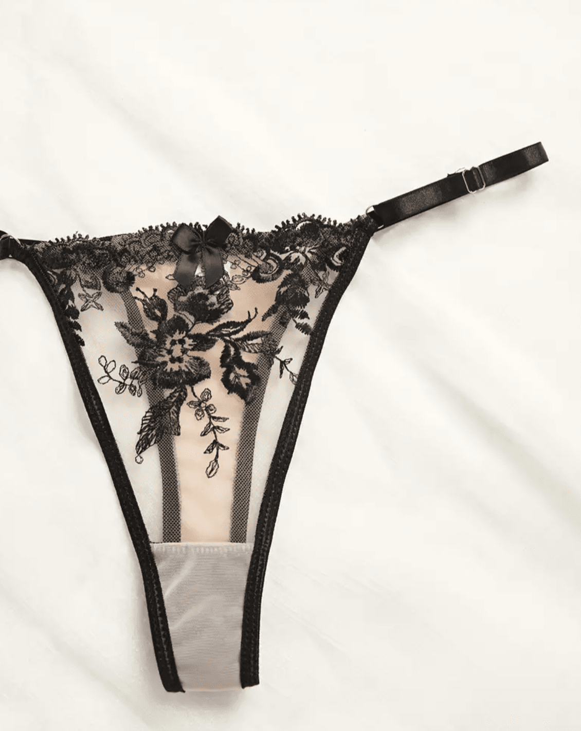 black lace thong