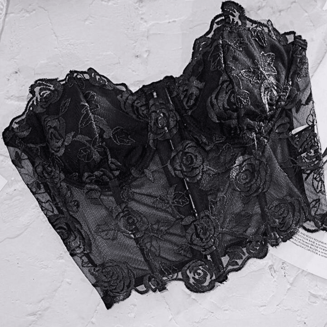black lace corset top