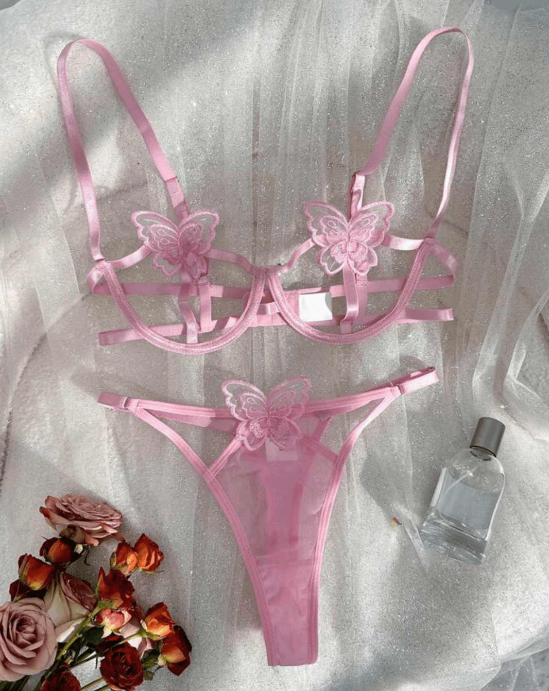 pink butterfly lingerie