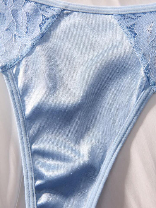 blue thong lingerie