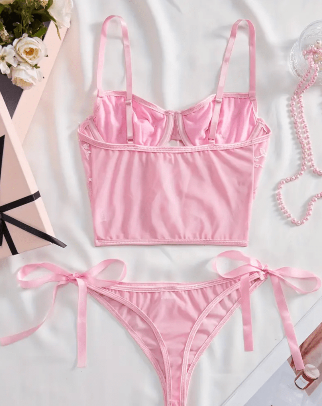 pink bustier back