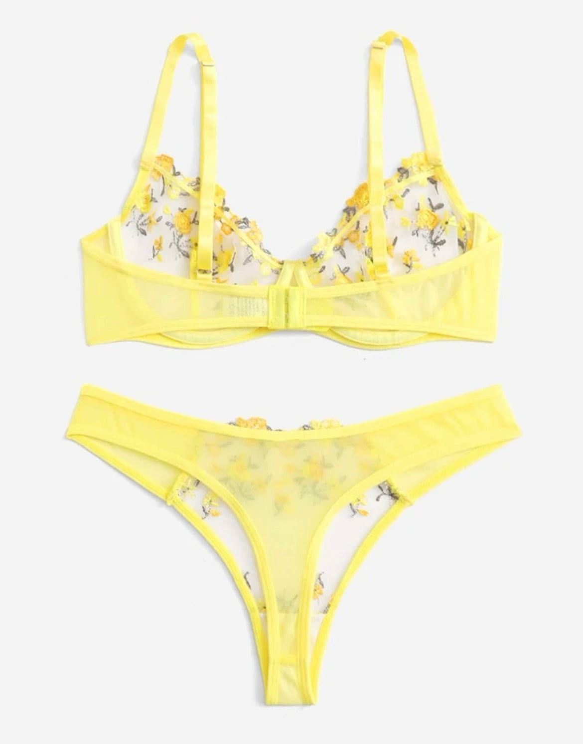 Yellow Floral Lingerie Set - Self Care Shop