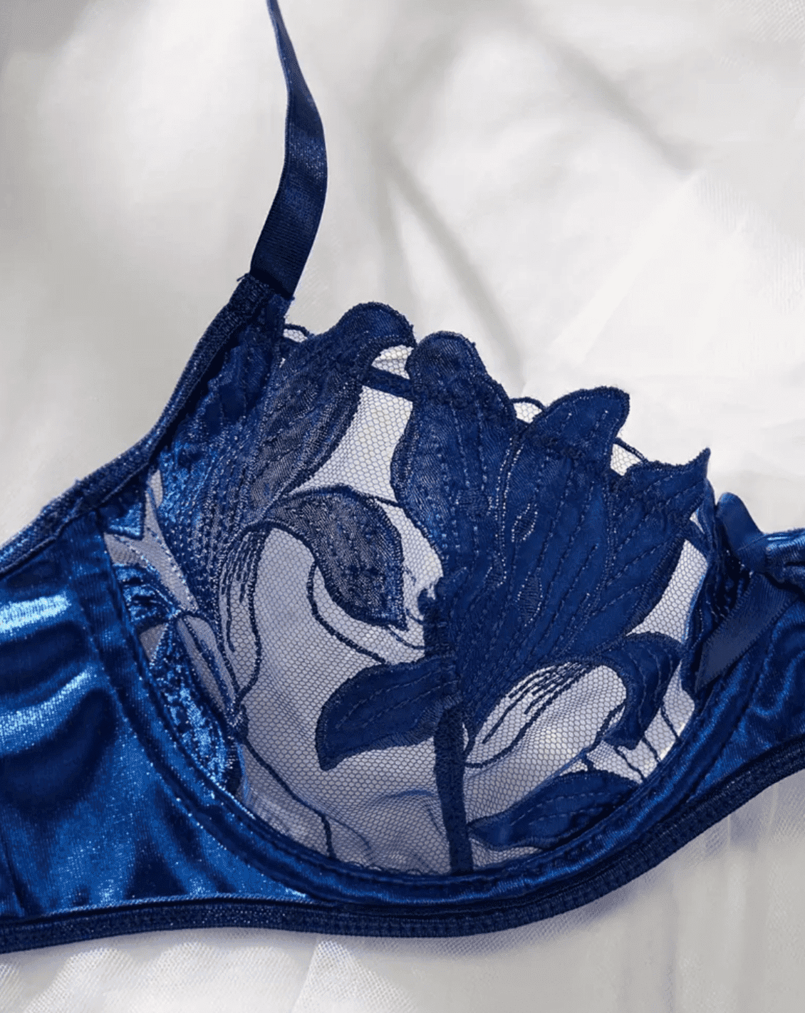 blue bralette