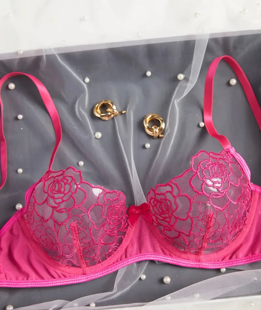 sexy bralette rose red