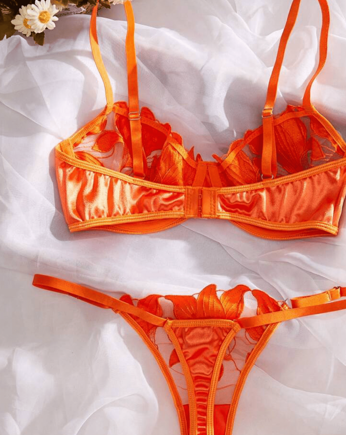 orange lingerie silk