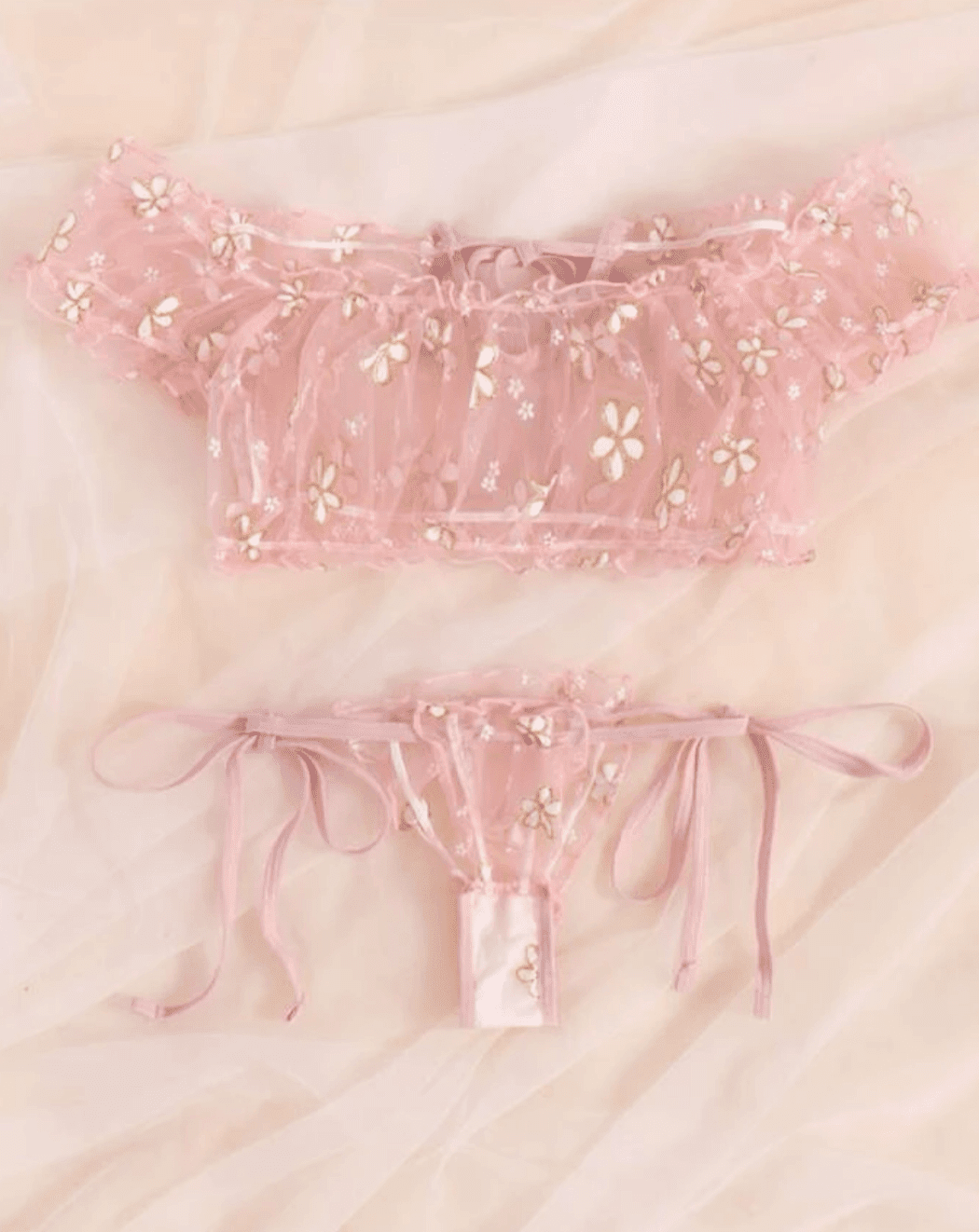 pink bralette sheer