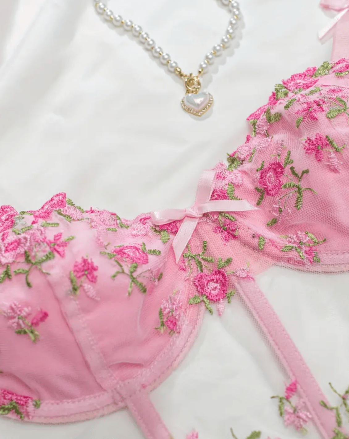 pink lace bralette bra