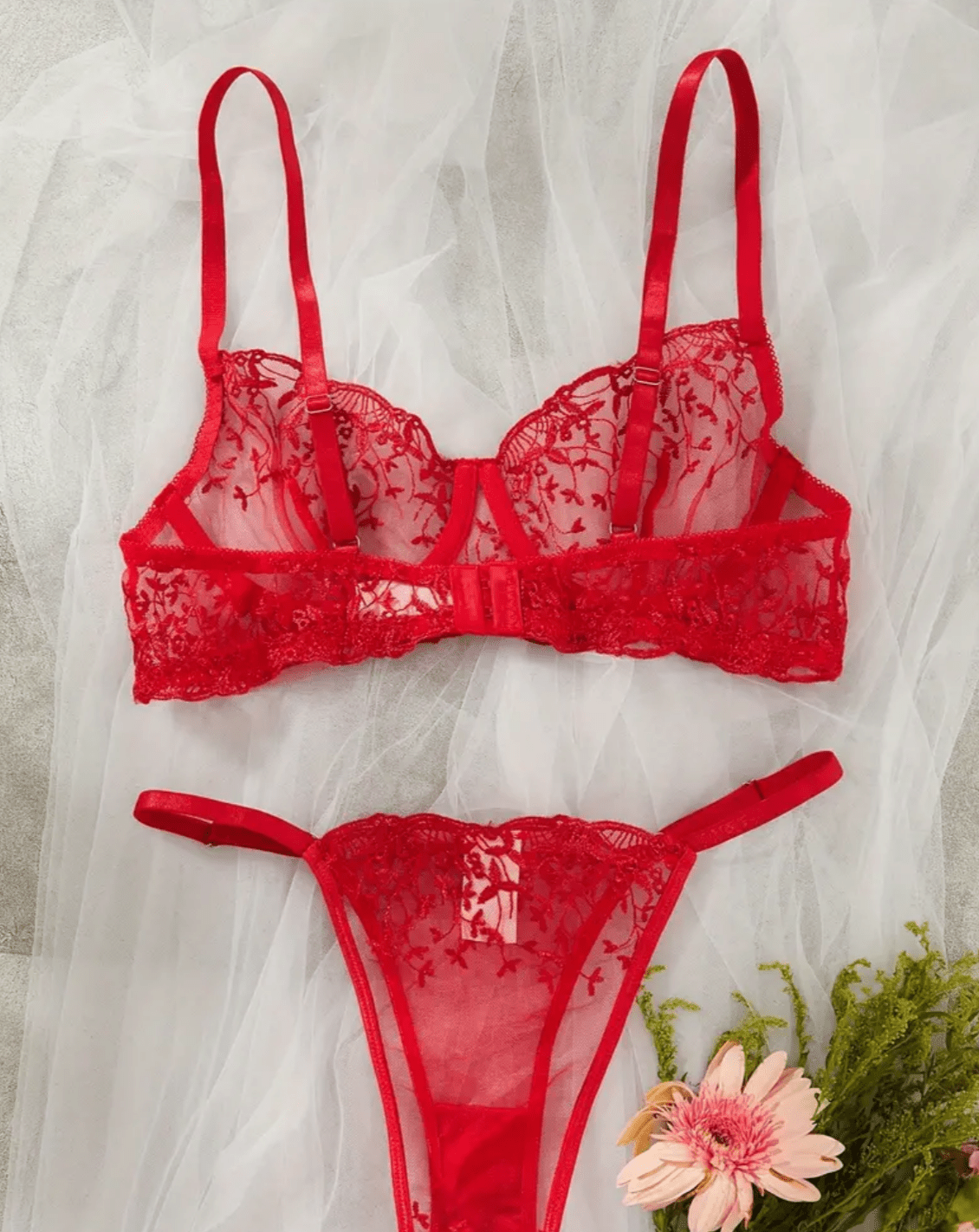 red lace lingerie