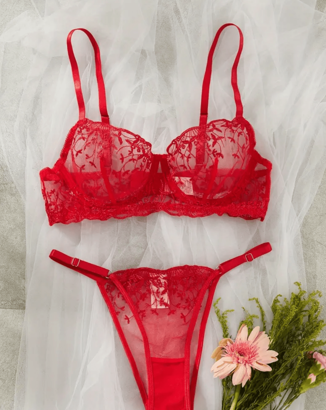 red lingerie set