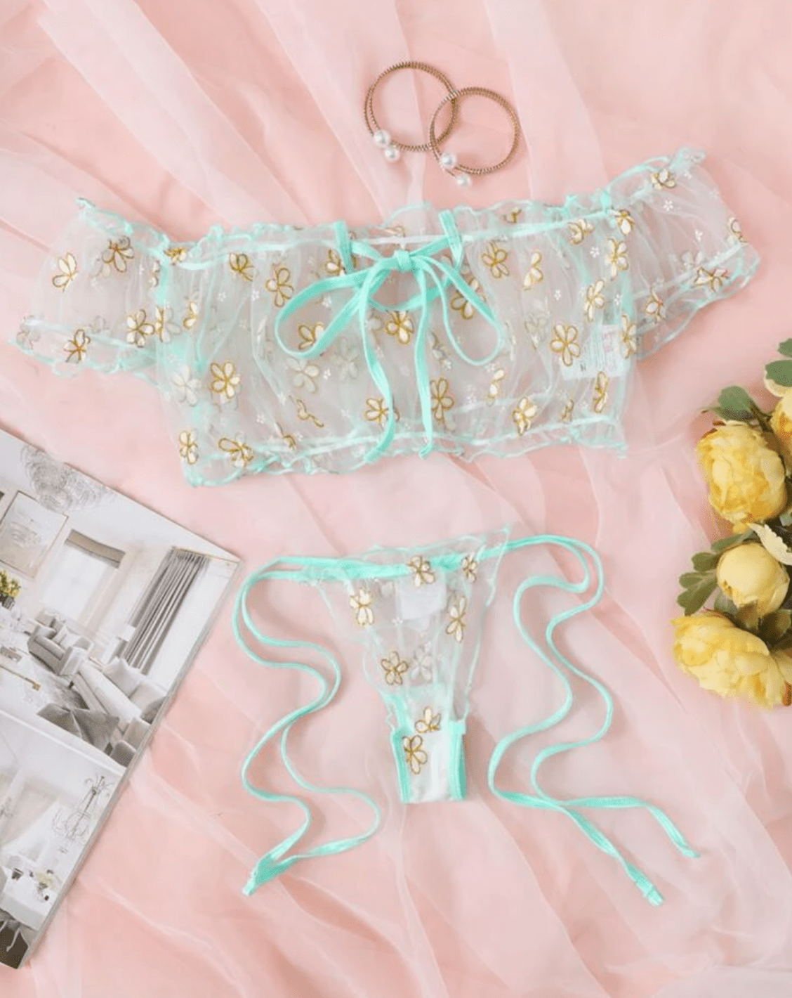 teal lingerie