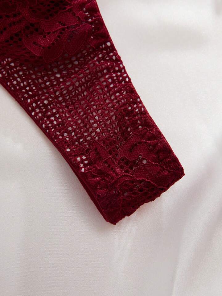 burgundy red sexy underwear