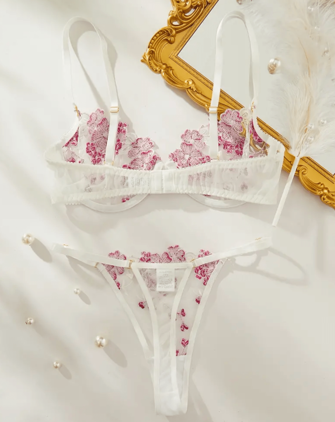 back of lingerie set bridal