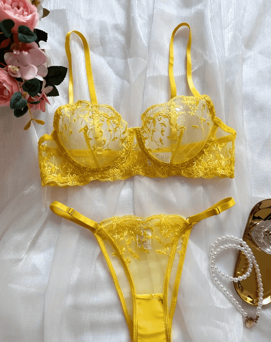 yellow lingerie set