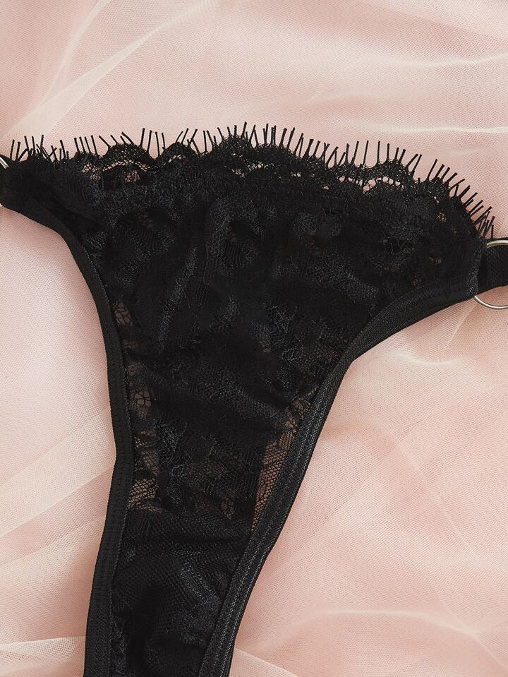 black lace thong