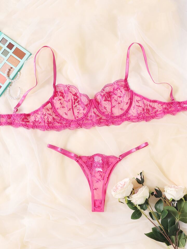 hot pink lingerie see through