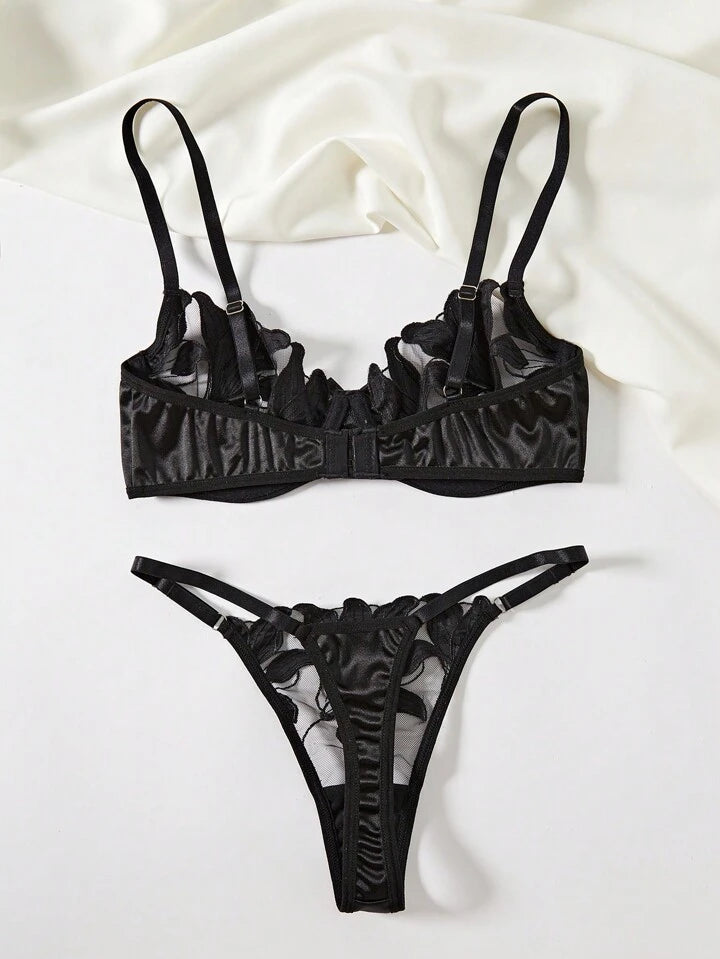 black lingerie set back