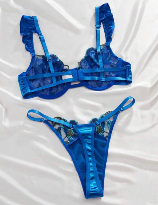 blue lingerie