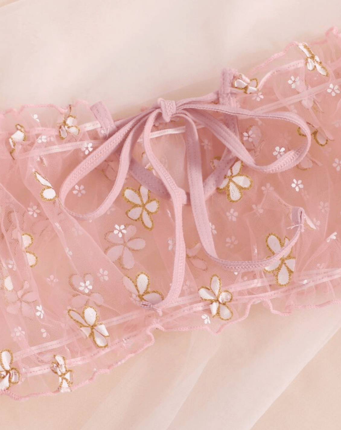 pink sheer bralette