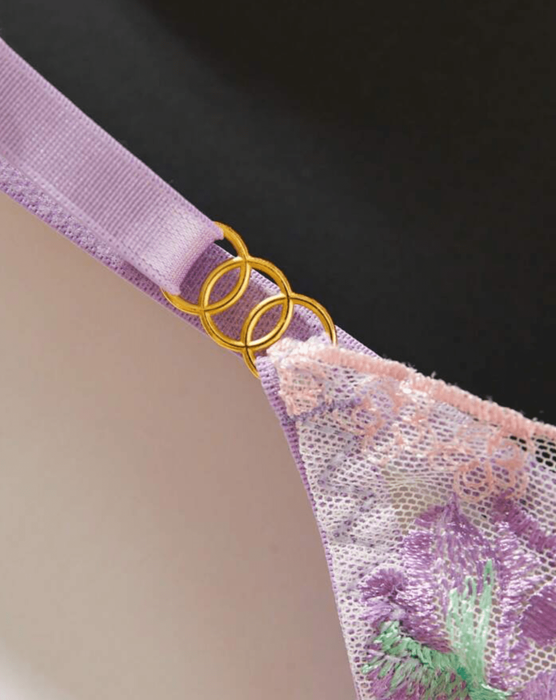 Purple Lingerie Set Spring Floral - Self Care Shop