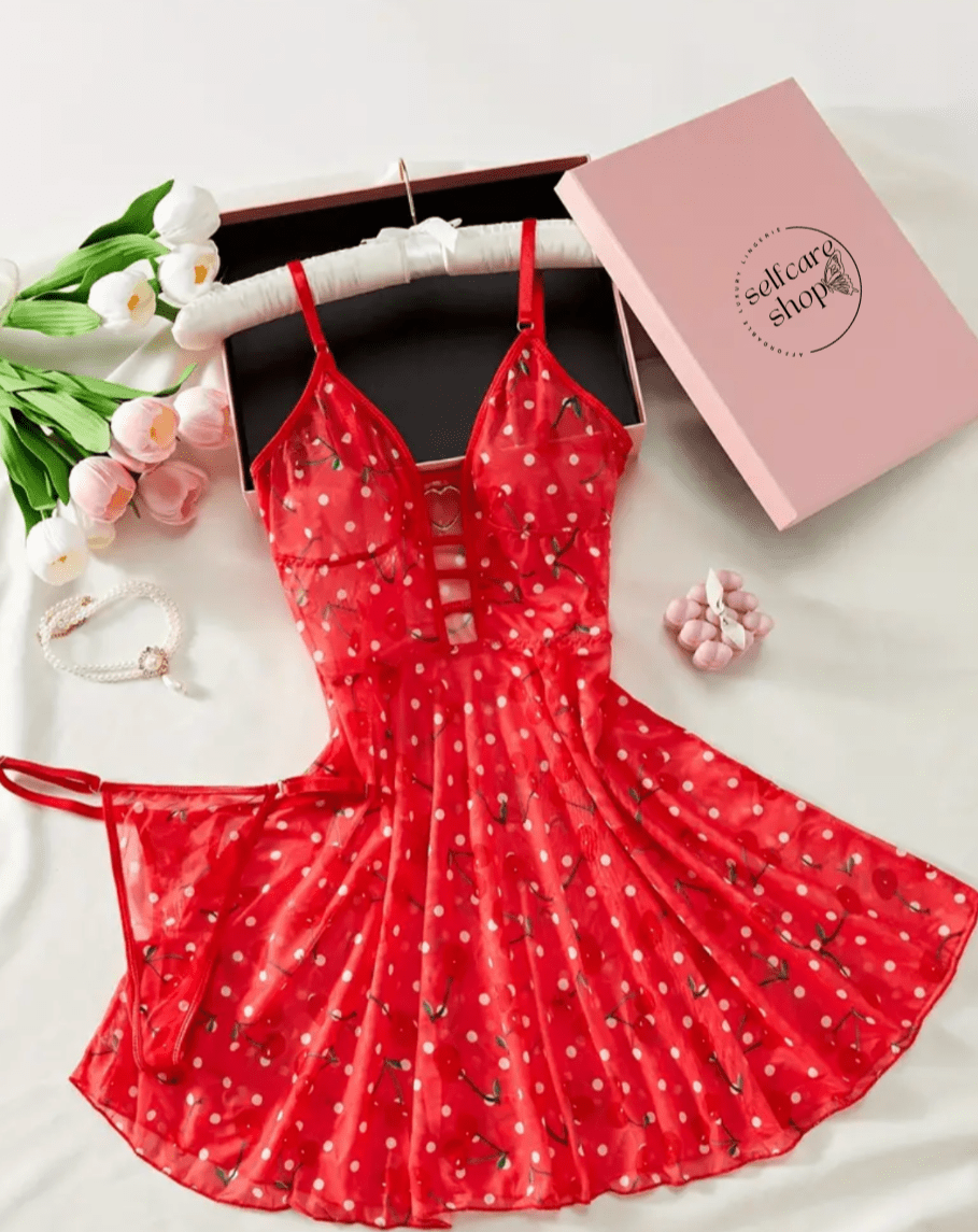red lingerie negligees dress